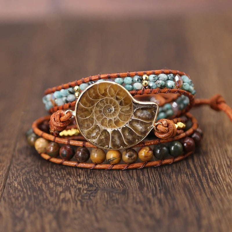 Pulseira de fósseis de Ammonite Olívia Boutique Joias