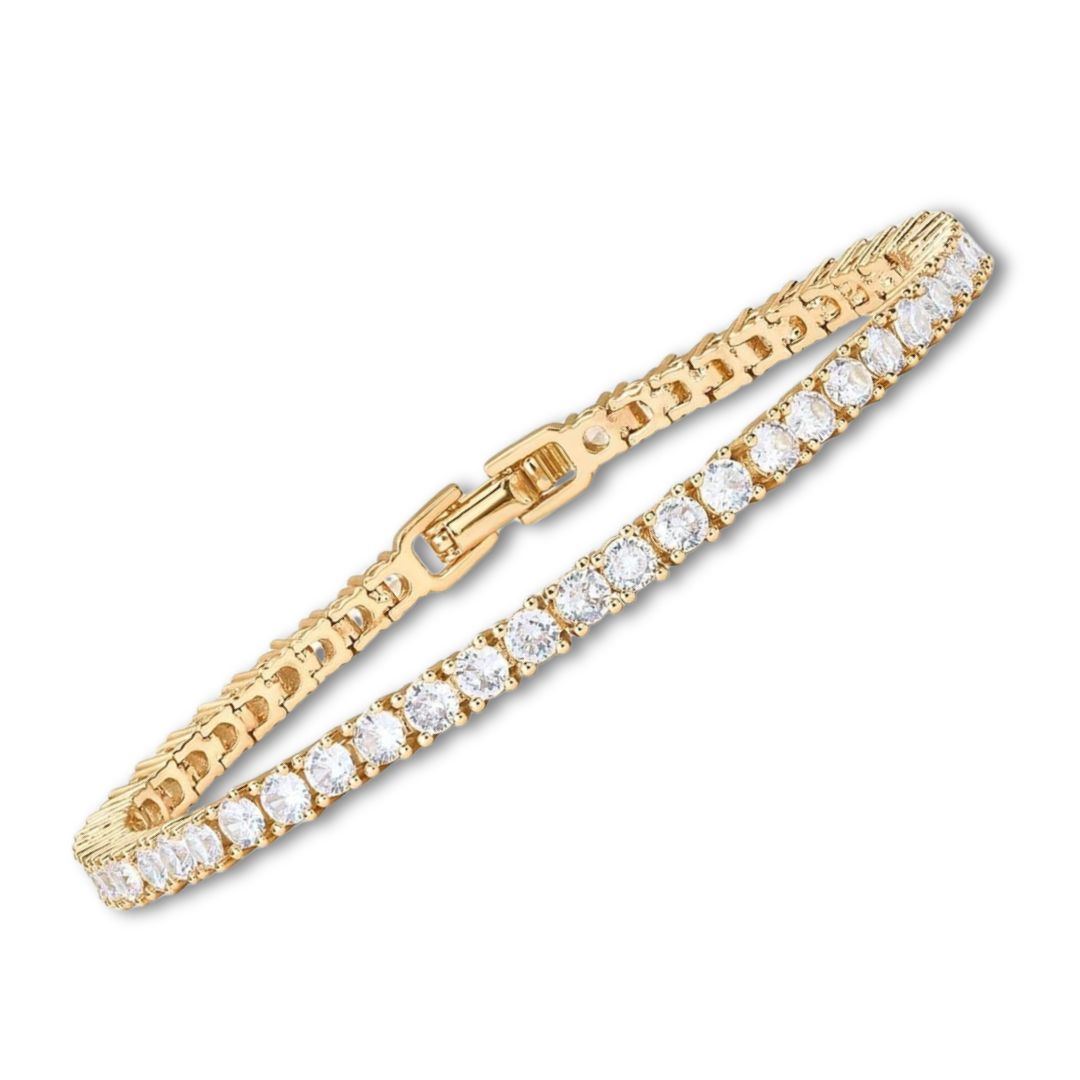 Bracelete de Tênis Clássico Elegante em Ouro Olívia Boutique Joias