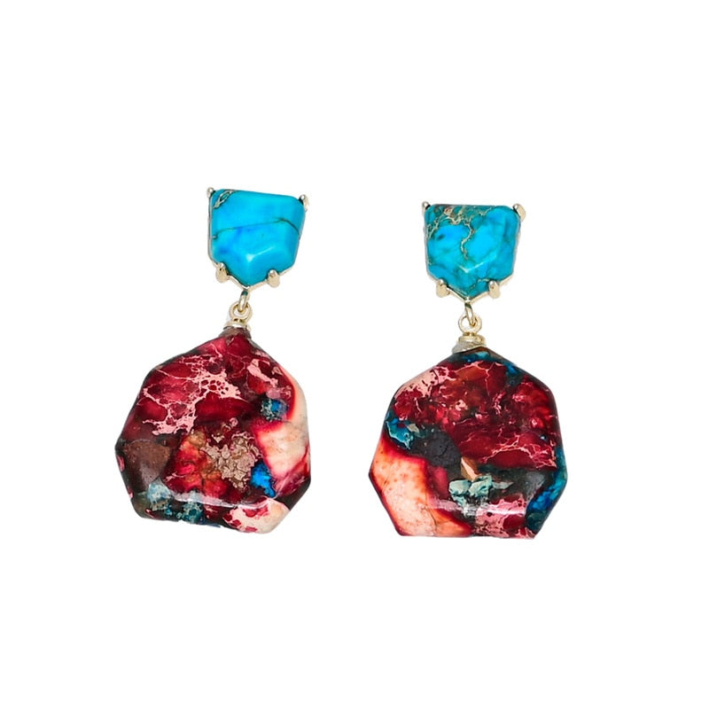 Brincos Pendentes de Jaspe Imperial Olívia Boutique Joias