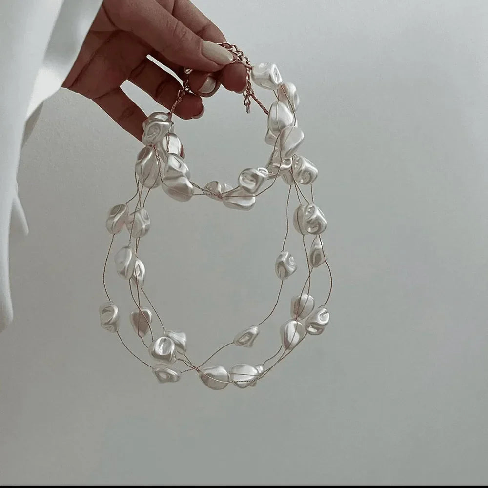 Conjunto de Colar e Pulseira de Pérolas Luminosas Olívia Boutique Joias