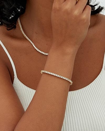 Bracelete de Tênis Clássico Elegante em Ouro Olívia Boutique Joias