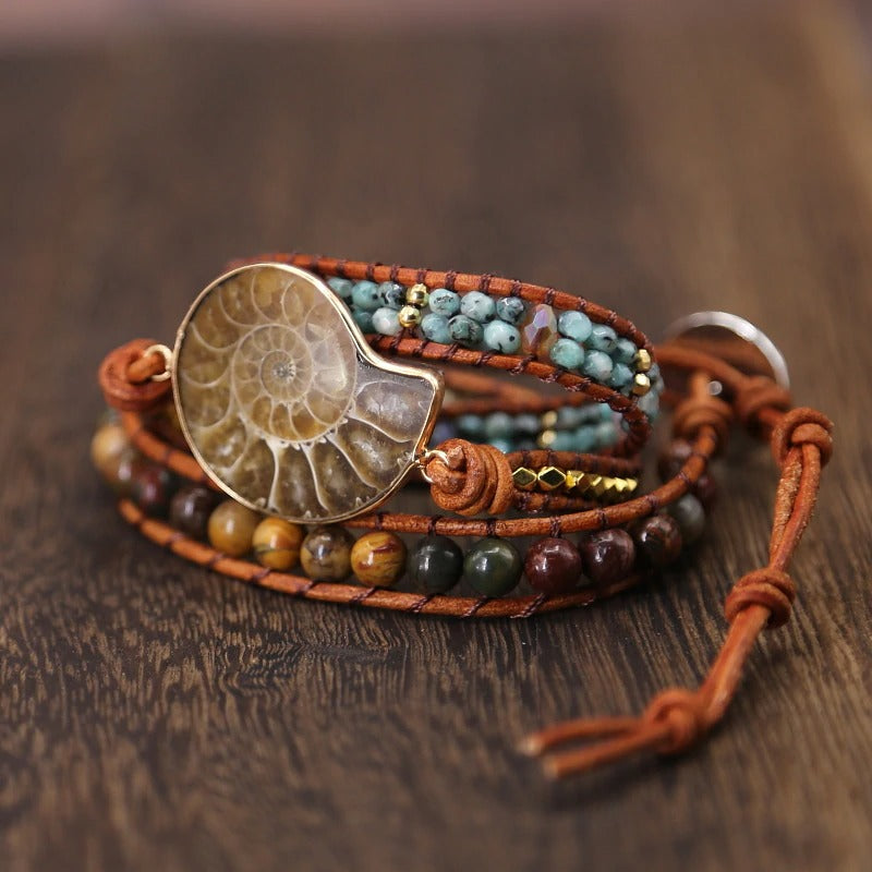 Pulseira de fósseis de Ammonite Olívia Boutique Joias