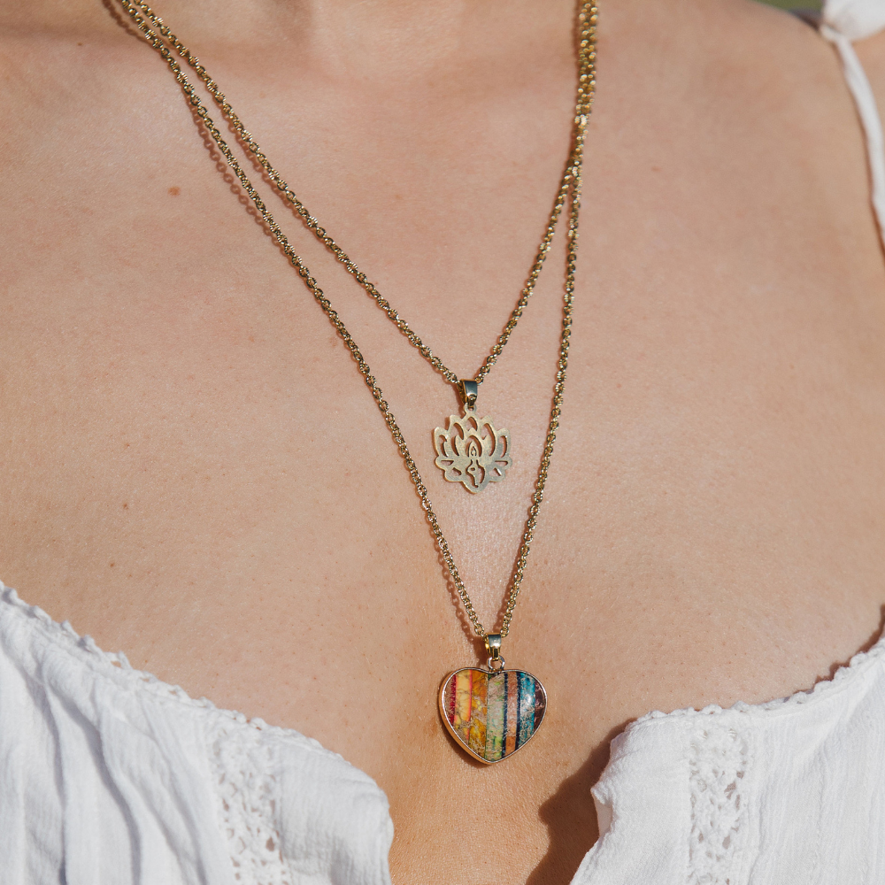 Colar de Lótus de Jasper Olívia Boutique Joias