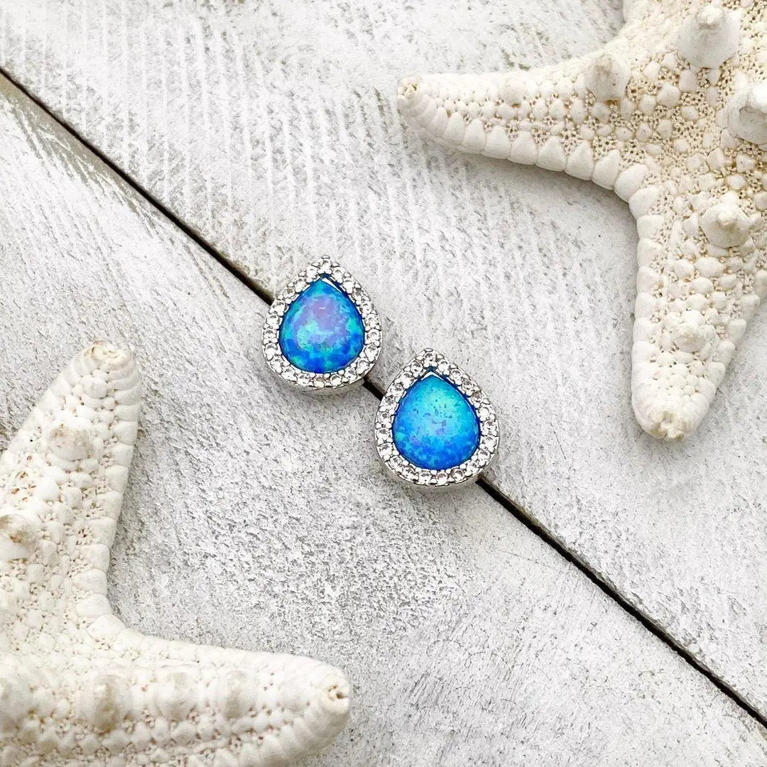 Brincos de Opala e Prata Olívia Boutique Joias