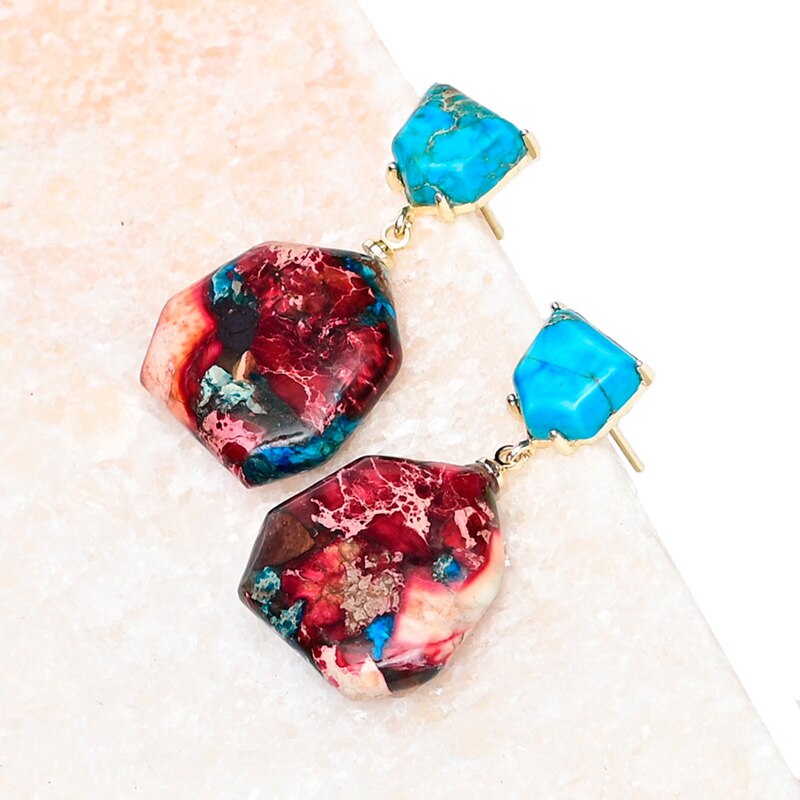 Brincos Pendentes de Jaspe Imperial Olívia Boutique Joias